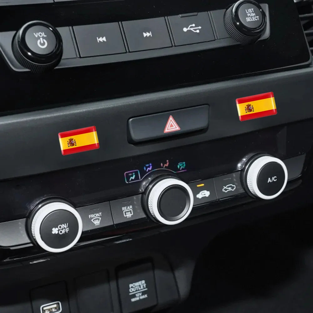 Epoxy Spain Flag Sticker Car Interior Decoration Decal | 10 / 20 / 50 Pack for SEAT / Cup Holder