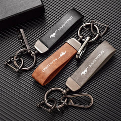 Leather Alloy Keychain Keyring Pendant for Ford Mustang / Fiesta / Focus / Mondeo | Gift