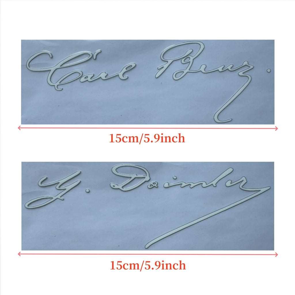 15cm Carl Benz & Daimler Vintage Metal Auto Emblem Decal for Mercedes-Benz | 2-Piece Set