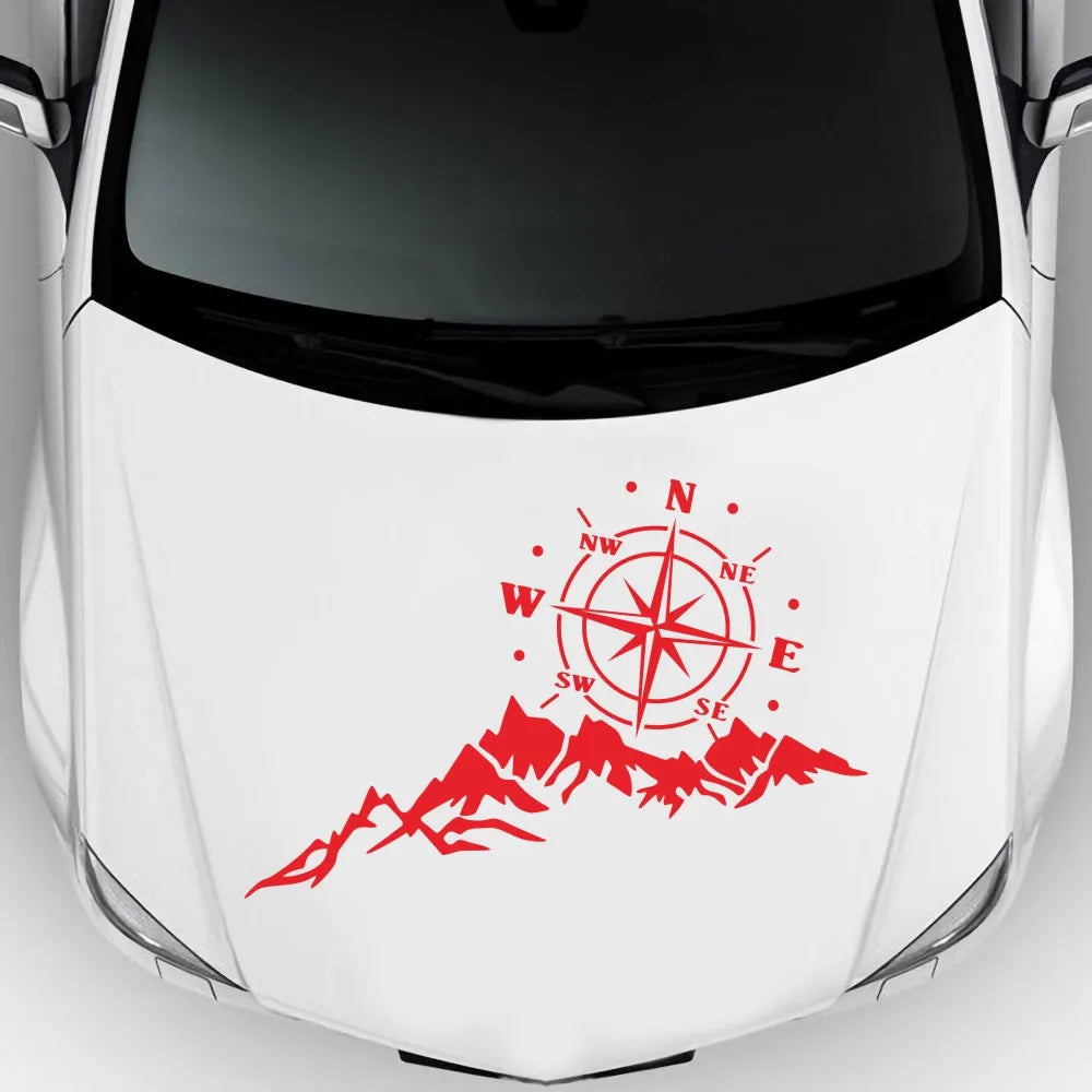 2PCS Mountain Adventurers Compass Car Sticker - Vinyl Graphics in Multiple Sizes (12