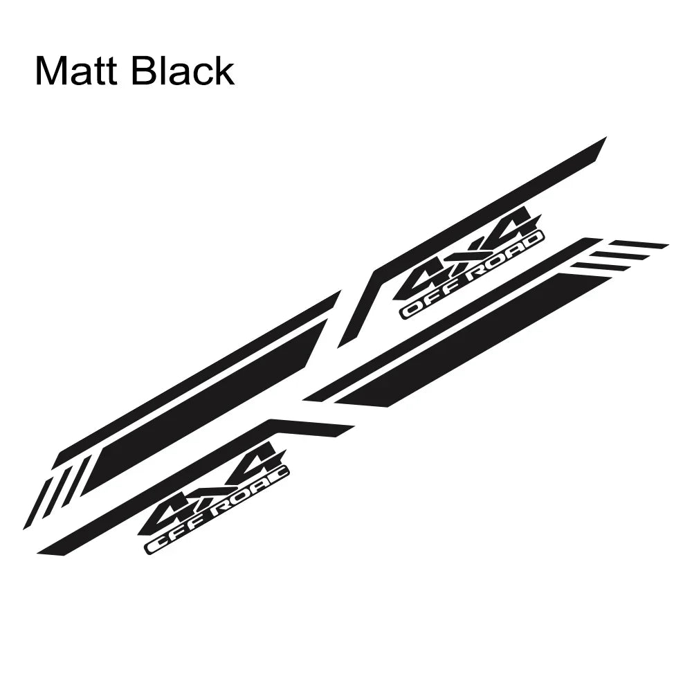 4x4 Off-Road Vinyl Decal for Cars & Pickup Trucks | 47.2" x 3.9" Body Graphic Sticker