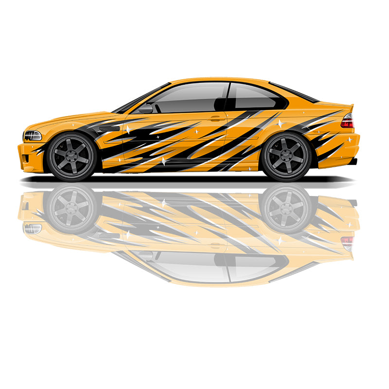 Flame Car Stickers - Modified Racing Car & SUV Side Graphics Decals PVC Custom Accessories