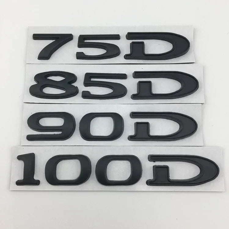 For Tesla MODEL 3 S X Y 75D 85D 90D 100D Rear Boot Trunk Tailgate Emblem Badge Sticker 3D Metal Car Styling Accessories