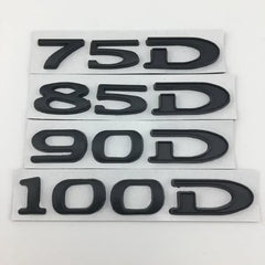 For Tesla MODEL 3 S X Y 75D 85D 90D 100D Rear Boot Trunk Tailgate Emblem Badge Sticker 3D Metal Car Styling Accessories