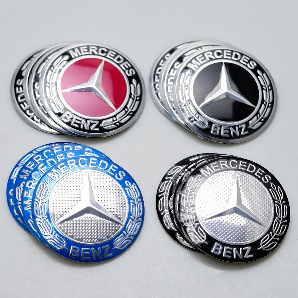 Wheel Center Hub Cap Resin Badge Emblem Sticker for Mercedes-Benz | 56mm / 60mm / 65mm