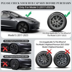 18" Sakura Style Hub Cap for Tesla Model 3 (2017–2023) | 4-Piece ABS Replacement Wheel Cover