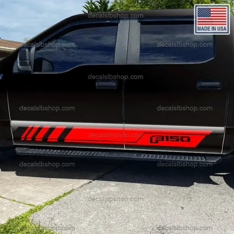 Ford F150 Side Door Stripes Decals Stickers – Vinyl Side Door Graphics for F-150