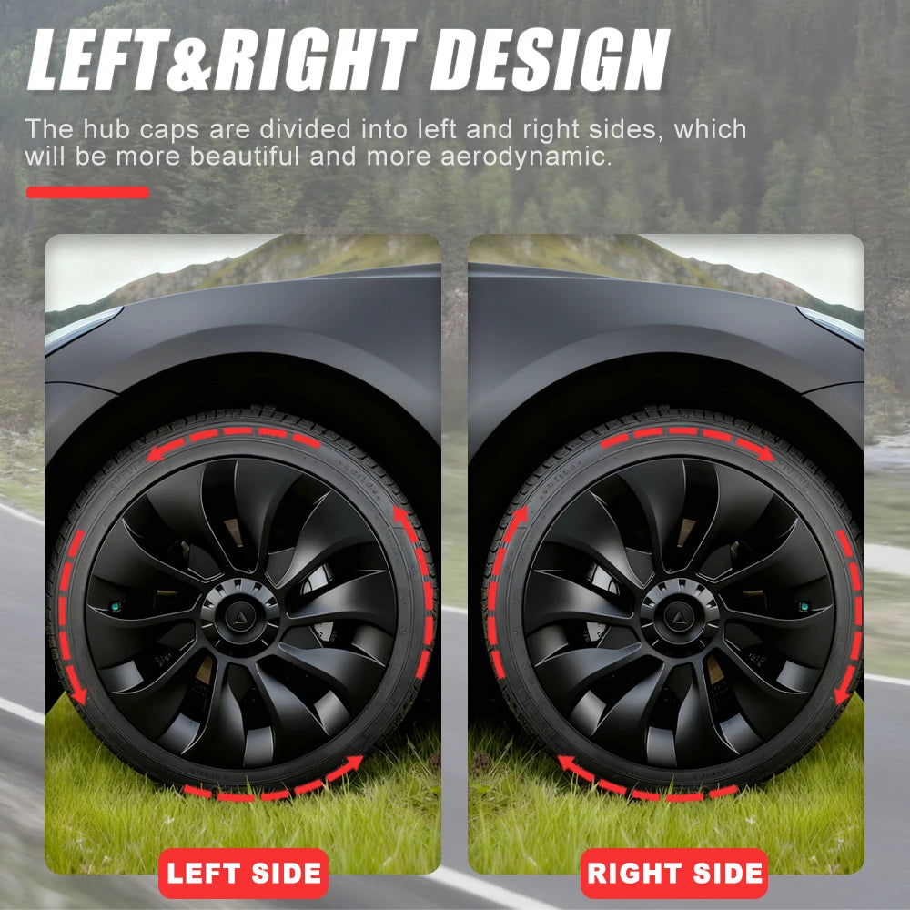 19" Performance Replacement Wheel Hub Caps for Tesla Model Y (2020–2024) | 4-Piece Full Rim Cover