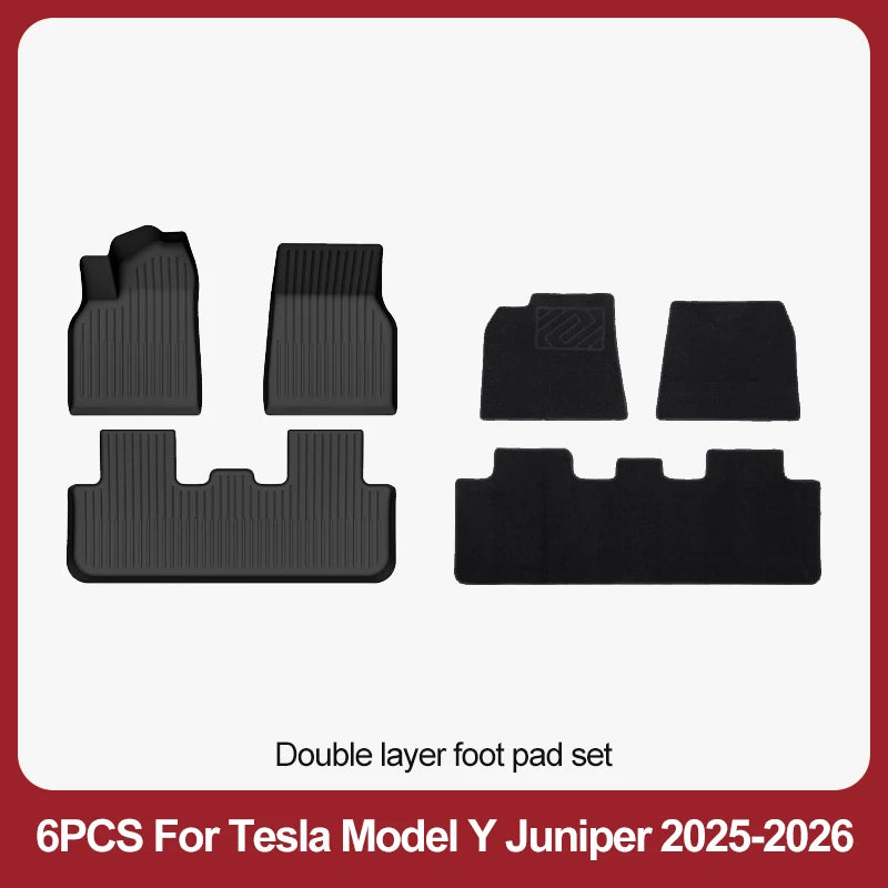 TPE Floor Mats & Luggage Mat for Tesla Model Y Juniper Premium / Performance (2025+) | All-Weather Set