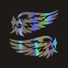Angel Wings 3D Reflective Car Decal | 2-Piece Waterproof Vinyl Sticker for Cars & Motorcycles
