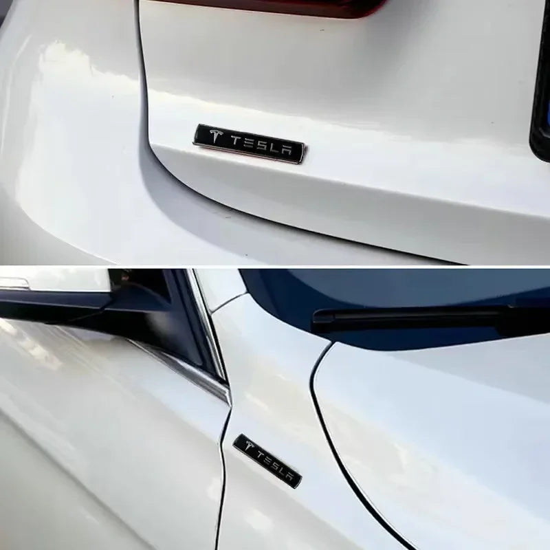 Suitable for Tesla Model 3/Y/Model S/X car leaf plate metal logo, trunk modification upgrade, logo, body labeling