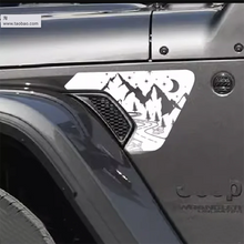 Cargar imagen en el visor de la galería, Eagle, Mountain Topo &amp; Honeycomb Fender Vent Decal for Jeep Wrangler JL / Gladiator JT (2018–2023) | Vinyl Graphics