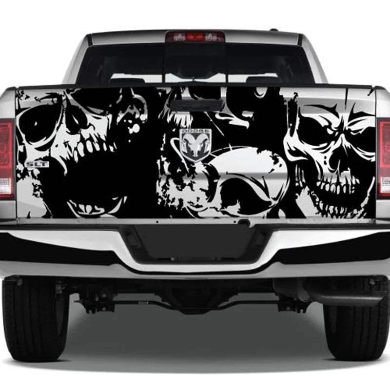 2PCS Punisher Side Graphics - Dodge Charger & Challenger Scatpack Hellcat Hood Skeleton Car Decals