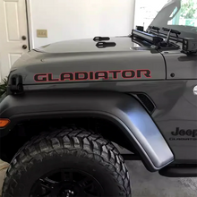 Load image into Gallery viewer, Reflective Matte Hood, Fender &amp; Bedside Letter Decal for Jeep Gladiator JT | Outlined Vinyl Wrap Pair