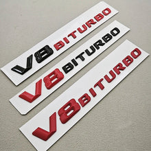 Cargar imagen en el visor de la galería, 3D ABS Chrome V8 BITURBO Emblem Fender Side Badge for Mercedes-Benz AMG | Decal Sticker