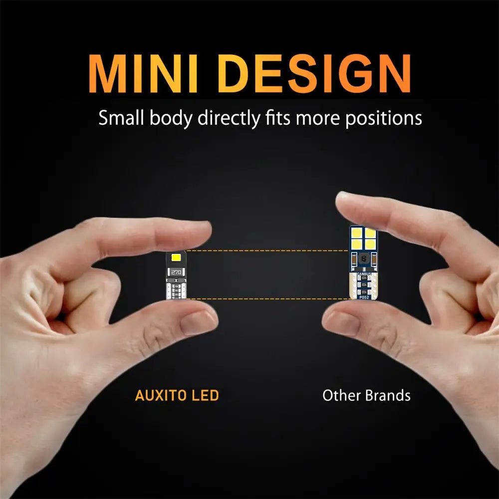 AUXITO T10 194 W5W Ultra-Bright Canbus LED | 2–10 Pack Interior