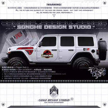 Load image into Gallery viewer, Jurassic Park-Style Dinosaur Hood &amp; Fender Decal for Jeep Wrangler JL (2018–2023) | Blackout Vinyl Kit