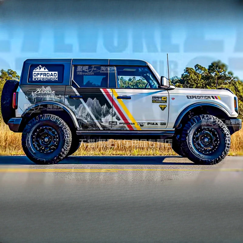 Full-Body Custom Sports Vinyl Decal Kit for Ford Bronco | Personalized KK Film Exterior Wrap