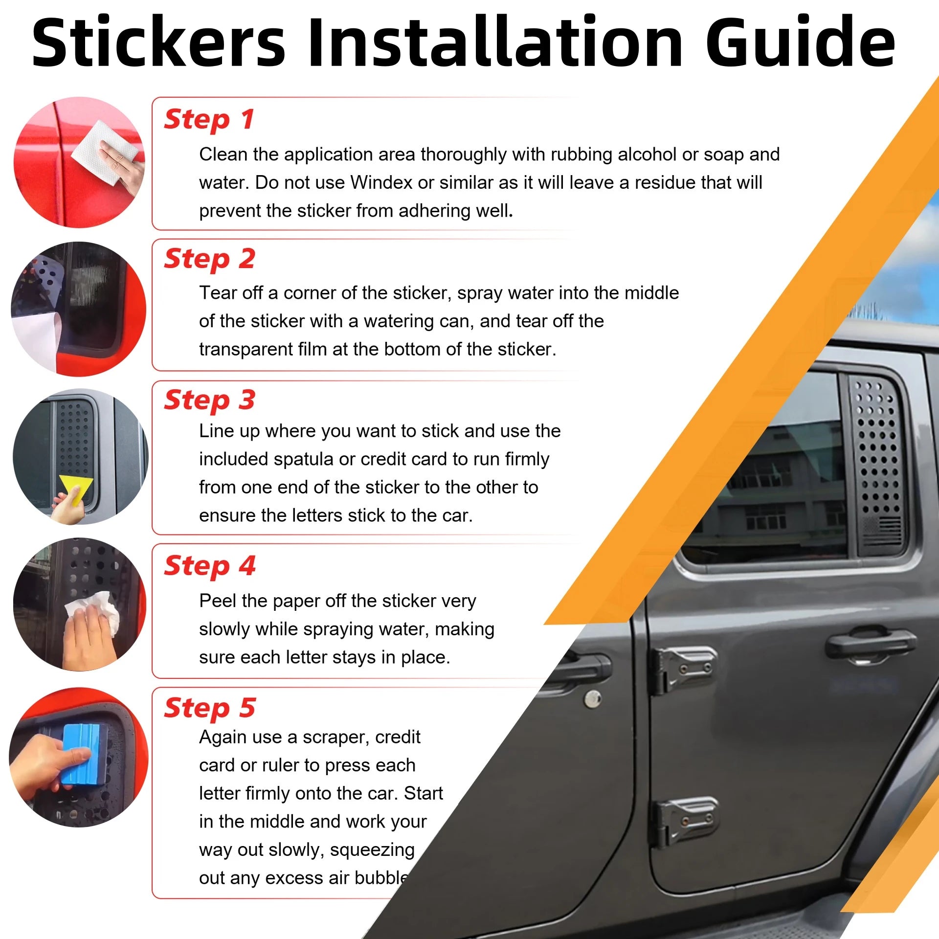 Rear Door Window Glass Decoration Cover Trim Decals for Jeep Wrangler JL JT 2018 2019 2020 2021 2022 2023 2024 2025 Accessories