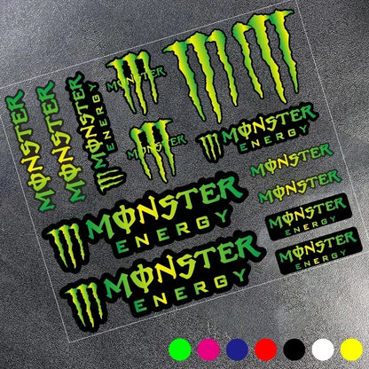 Monster Energy Motorcycle Side Strip Sticker - Reflective Vinyl Decals for Cars & Motorcycles