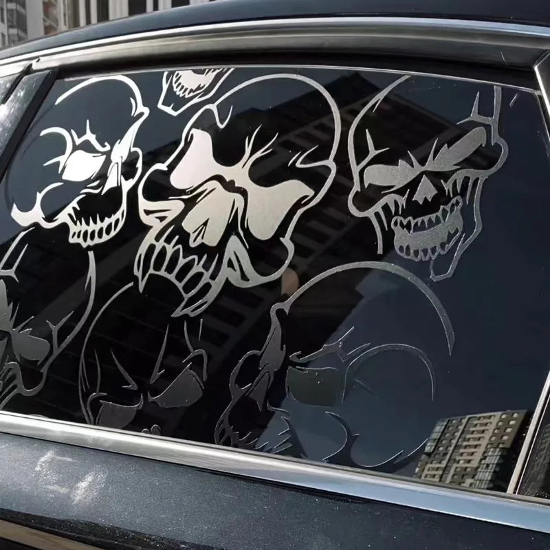 Halloween Skeleton Skull Car Sticker | Gothic Hood & Door Auto Decoration Decal (FUYAOZHISHANG)