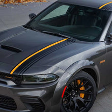Load image into Gallery viewer, Dodge Challenger &amp; Charger Full Racing Stripe Decal Kit – Hood, Roof &amp; Tail Wrap | Demon-Style Sport Graphic | Style A or B