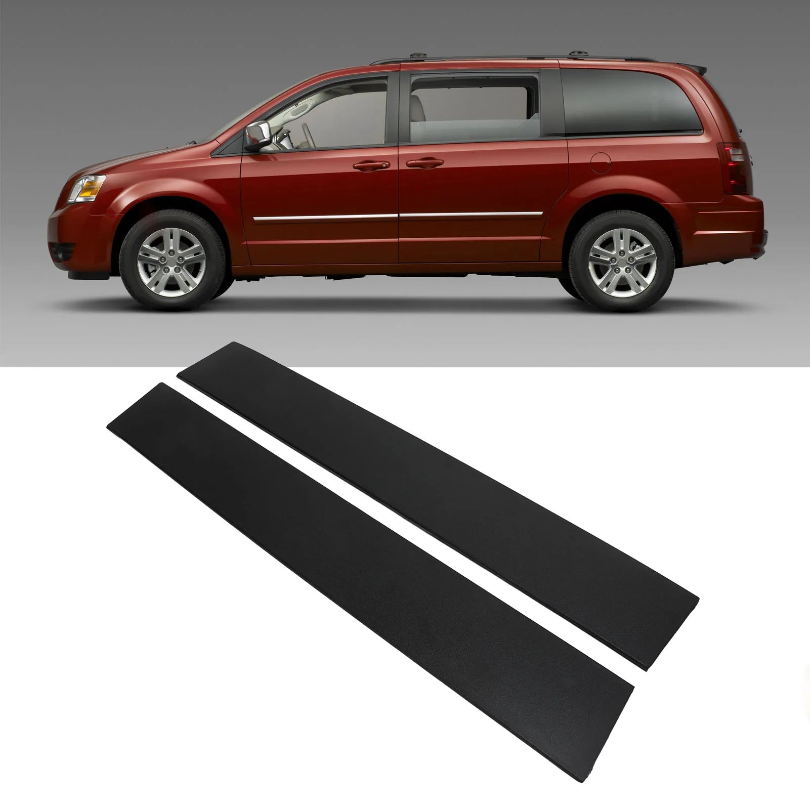 1Pair Front Door B Pillar Trim 5020665AA Strong Protection Stylish B Pillar Molding Trim Replacement for Dodge Grand Caravan