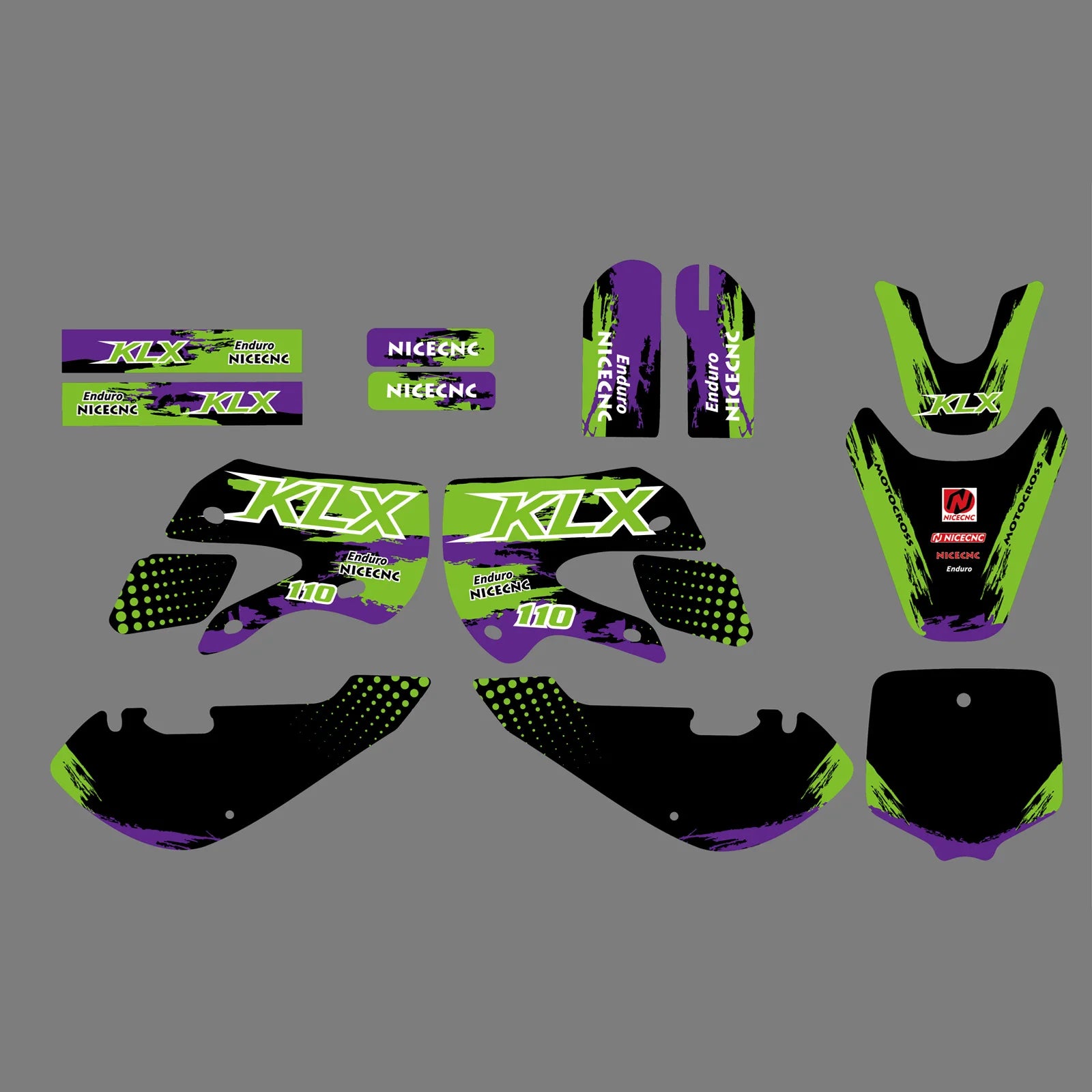 Motocross Team Graphics Kit Sticker Decals for Kawasaki KLX 110