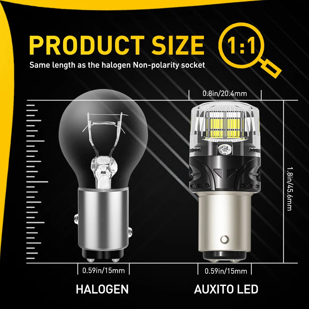 AUXITO 1157 P21/5W BAY15D Canbus LED | 2pc DRL Brake Reverse