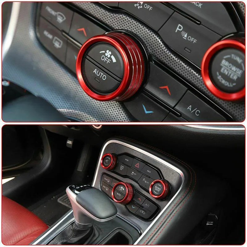 A/C Control Knob Volume Radio Switch Decoration Cover for Dodge Challenger / Charger | 3-Piece