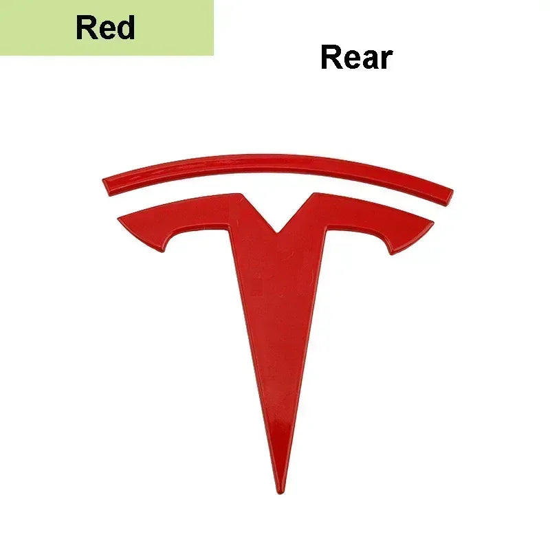 For Tesla Model 3 Mode Y Zinc Alloy Car Front Hood Logo Sticker Styling Auto Body Rear Trunk Emblem with Radian Accessories