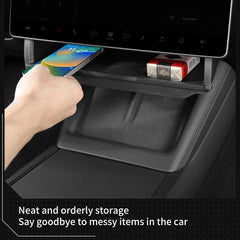 Under-Screen Hidden Storage Box for Tesla Model 3/Y Juniper/Highland