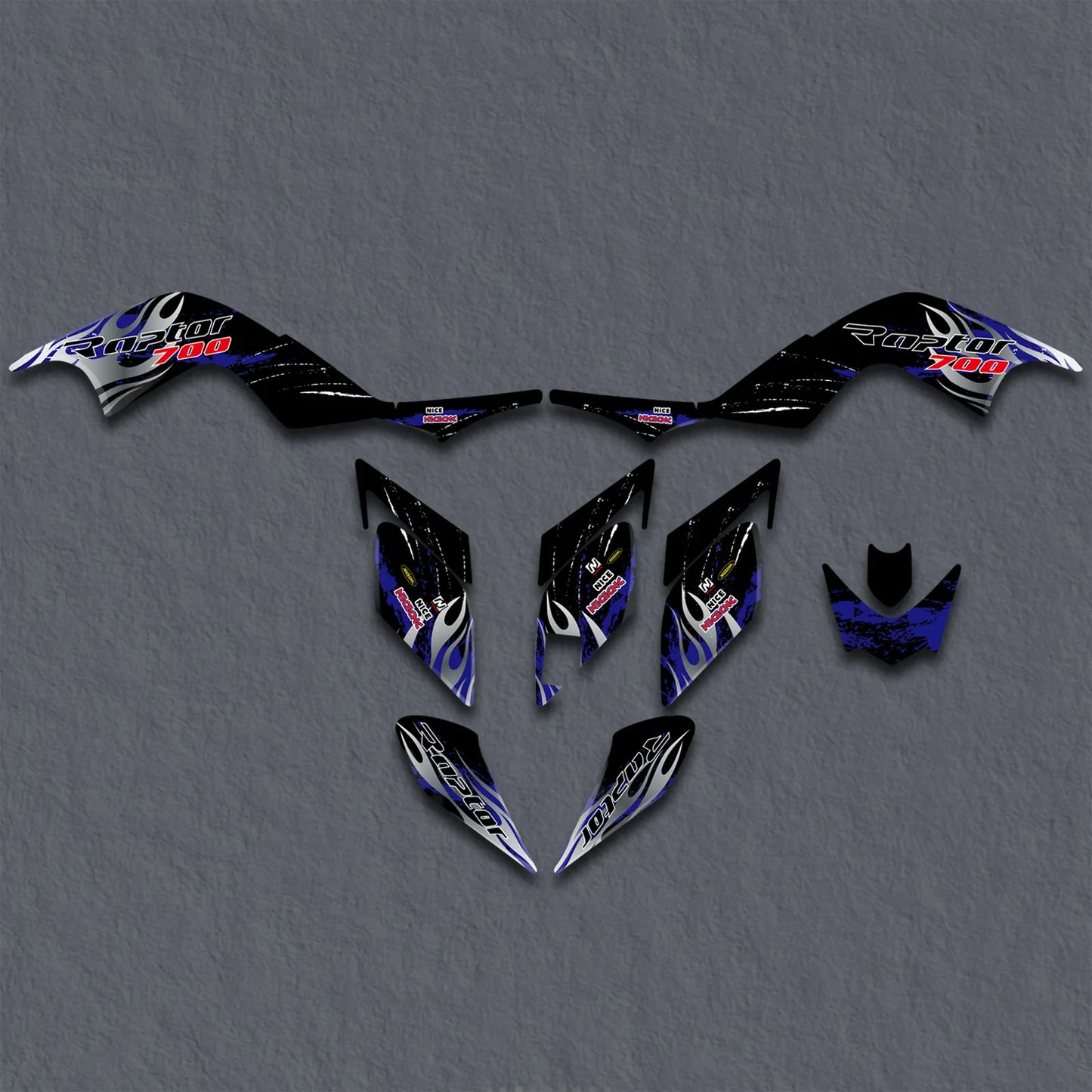 Graphics & Background Decal Kit – For Yamaha Raptor 700 YFM700 ATV (2006–2012)