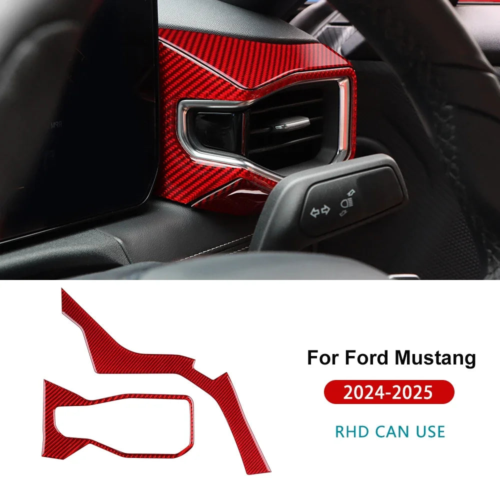 Real Soft Carbon Fiber Interior Trim for Ford Mustang GT / Dark Horse / EcoBoost (2024-2025)