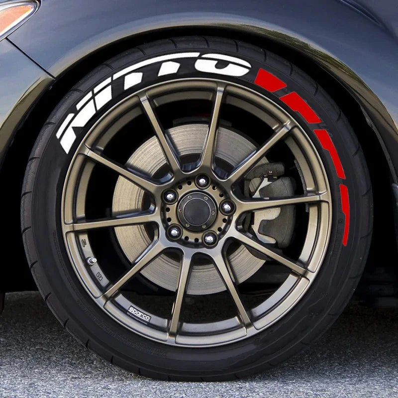NITTO 3D Waterproof Tire Wheel Lettering Sticker | OLPAY Personalized