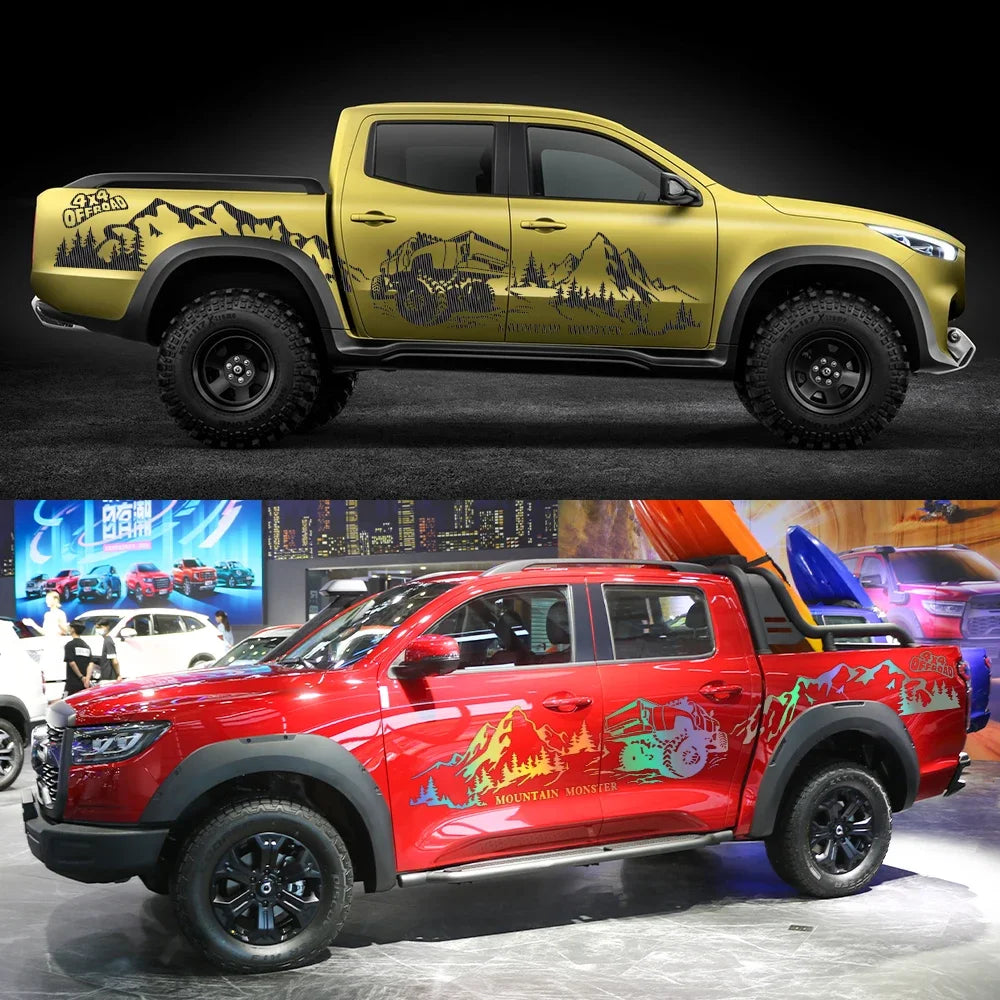 4x4 Off-Road Mountain Decal Sticker for Ford F-150 / Toyota Hilux / Isuzu D-Max | Vinyl Graphic