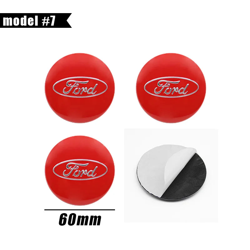 Wheel Center Hub Cap Cover Badge Stickers for Ford F-150 / Focus | 4-Piece 65mm / 60mm / 56mm