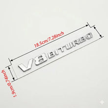 Cargar imagen en el visor de la galería, Chrome V8 BITURBO Fender Side Badge Emblem Decal for Mercedes-Benz AMG | Logo Sticker