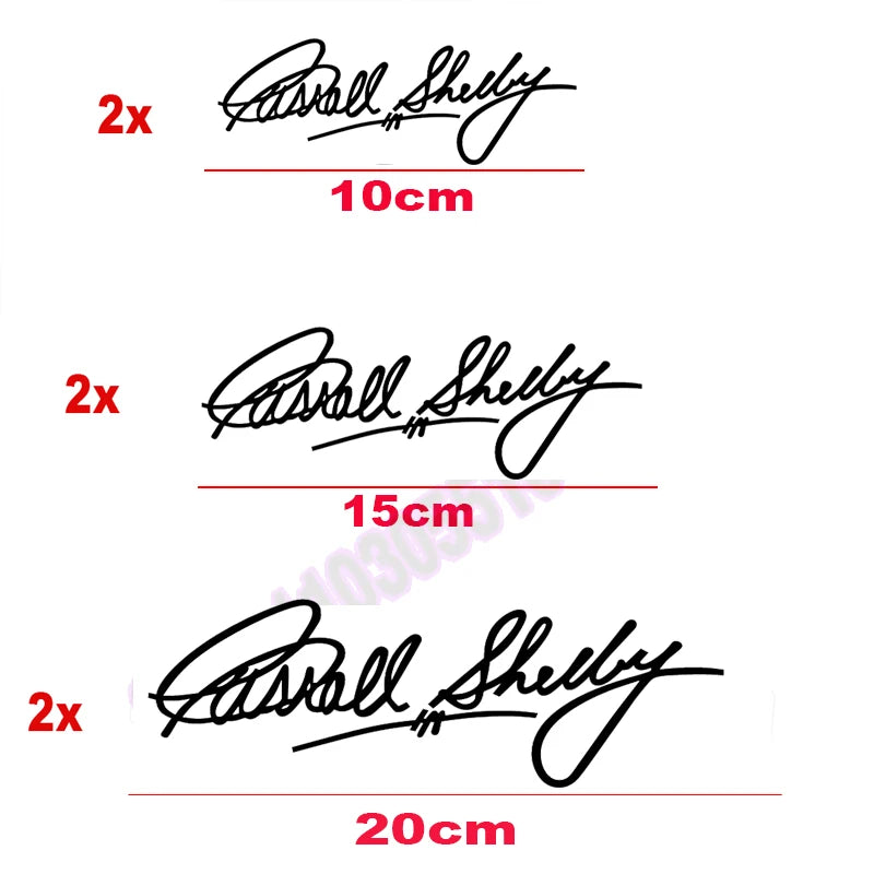 Carroll Shelby Interior & Window Vinyl Decal for Ford Mustang | 2-Piece Sticker