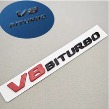 Cargar imagen en el visor de la galería, Chrome V8 BITURBO Fender Side Badge Emblem Decal for Mercedes-Benz AMG | Logo Sticker