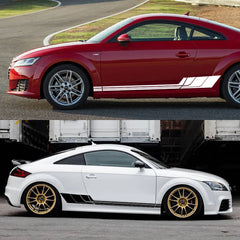 Tricolor Door Side Skirt Trim Decal for Audi TT (8N MK1, 8J MK2, 8S MK3) | 2-Piece Vinyl Coupe Graphic