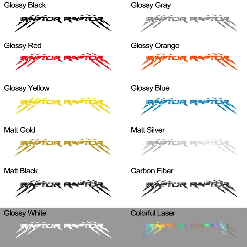 Claw Style Truck Bed Side Decal for Ford F-150 / Ranger Raptor | Pickup Vinyl Graphics 2-Pack