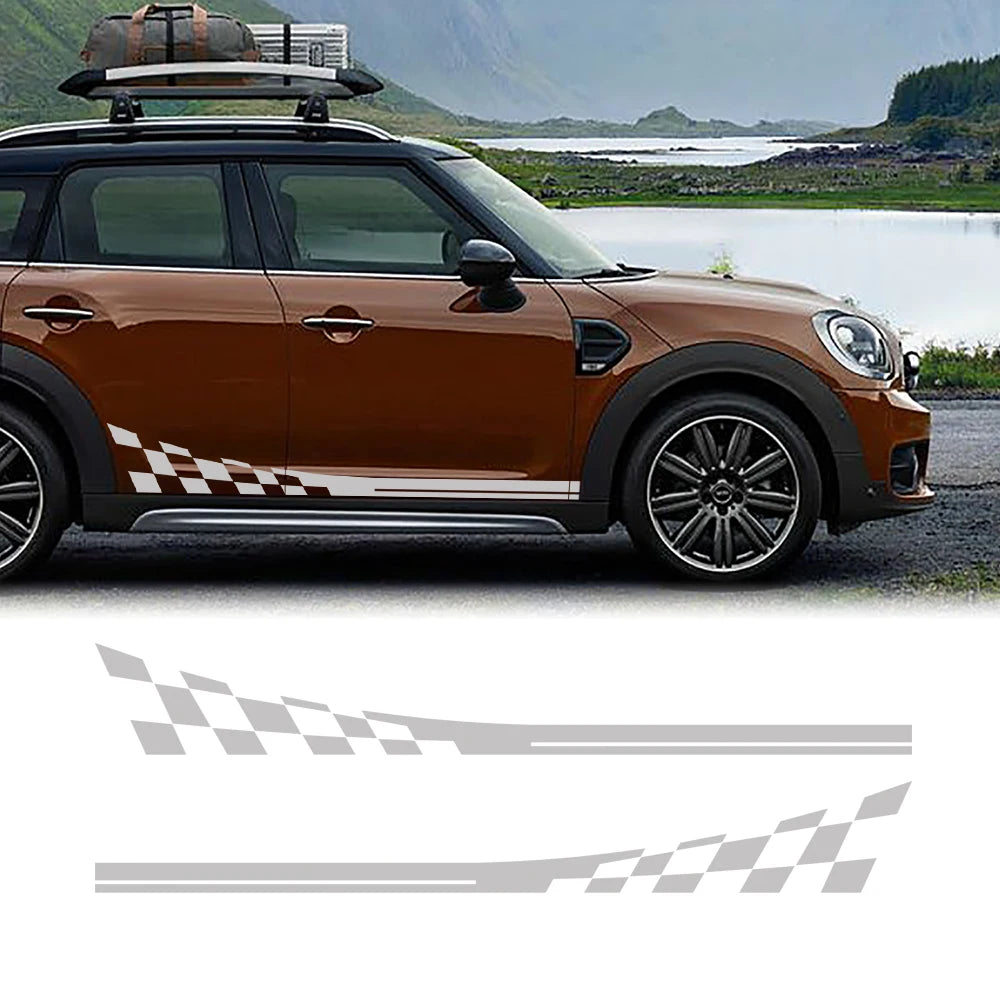 Checkered Flag Side Skirt Decals for Mini Cooper S / JCW / Clubman / Countryman | Racing Vinyl
