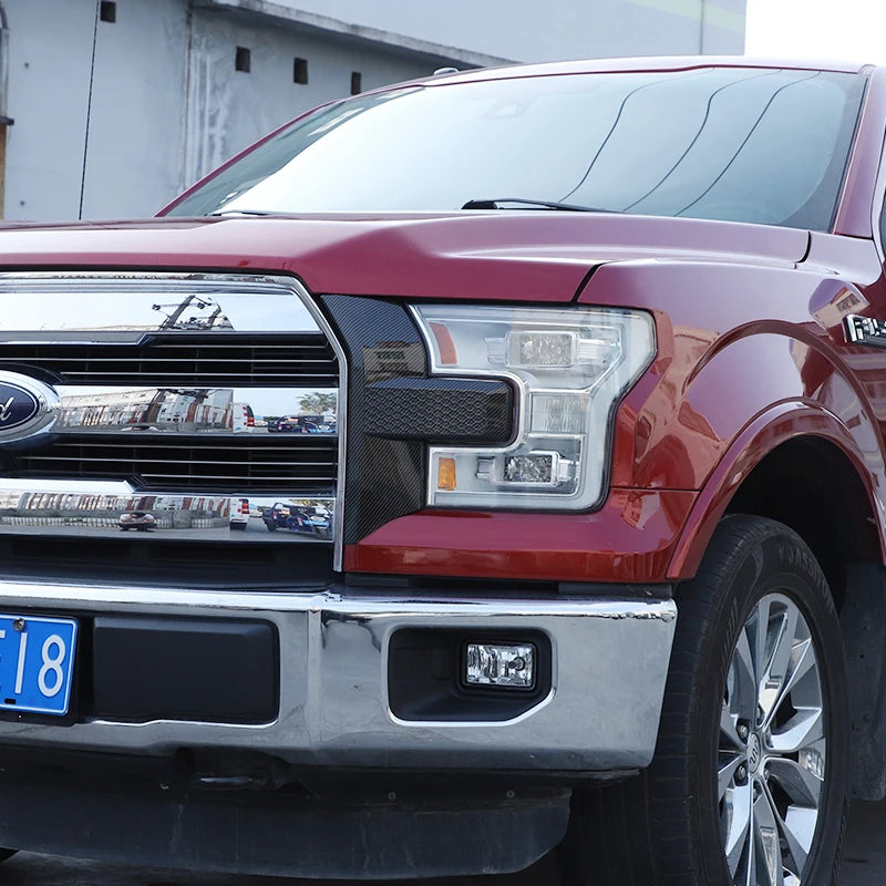 BAWA Front Headlight Grille Light Lamp Eyelid Eyebrow Decoration Stickers For Ford F150 2015-2020 Car Exterior Accessories