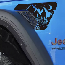 Cargar imagen en el visor de la galería, Eagle, Mountain Topo &amp; Honeycomb Fender Vent Decal for Jeep Wrangler JL / Gladiator JT (2018–2023) | Vinyl Graphics