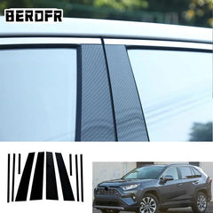 Fit For Toyota RAV4 2019 2020 2021 2022 2023 Glossy Piano Black Pillar Posts Window Decor Door Side Mouliding Trim Cover