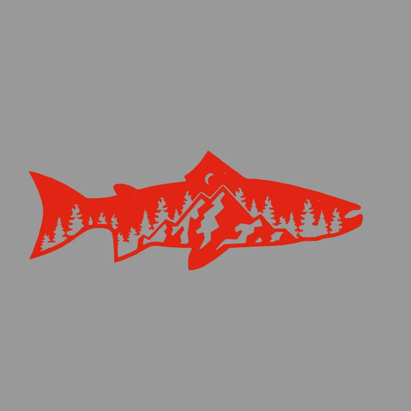 Forest & Fish Outdoor Adventure Decal | SUV, 4x4 & Off-Road Window Graphic Sticker