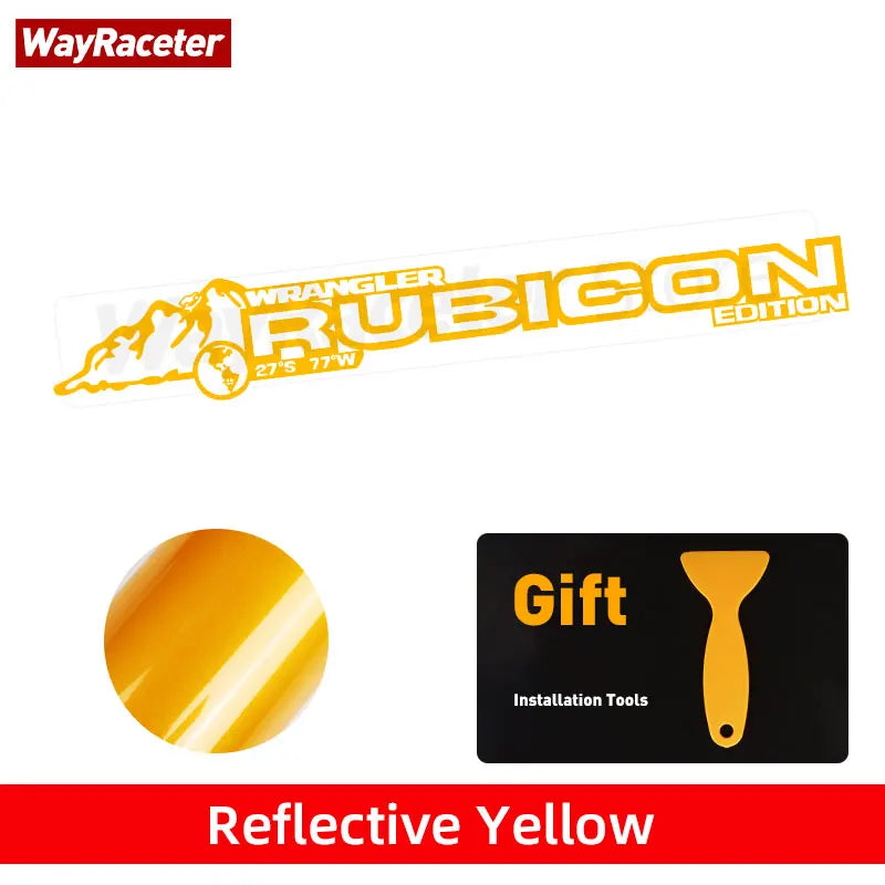 Reflective Hood Side Sticker Mountain Rubicon Unlimited | Wayraceter