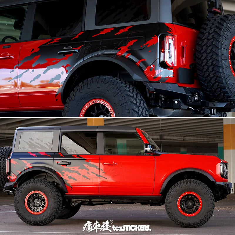 Custom Sports Decoration Vinyl Decal Kit for Ford Bronco | KK Film Body Wrap