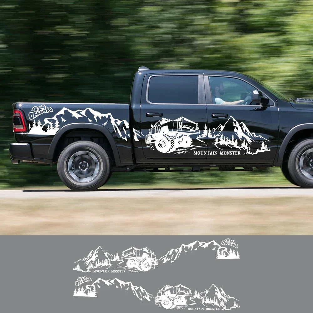 4x4 Off-Road Mountain Decal Sticker for Ford F-150 / Toyota Hilux / Isuzu D-Max | Vinyl Graphic